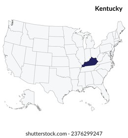 Map of Kentucky. Kentucky map. USA map