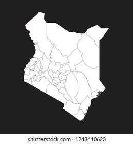 Map of Kenya - High detailed on black background. Abstract design vector illustration eps 10.