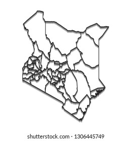 Map of Kenya - High detailed on white background. Abstract design vector illustration eps 10.