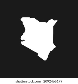 Map of Kenya on Black Background