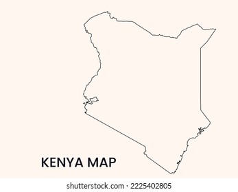 Map of Kenya, Outline Map Kenya vector Illustration, Map of Kenya with an outline. Kenya map.