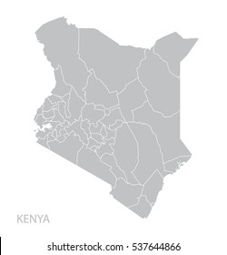 Map Of Kenya. Vector.