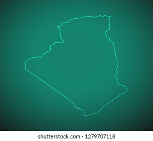 Map of Kenya,Green map on dark background. Vector illustration eps 10.