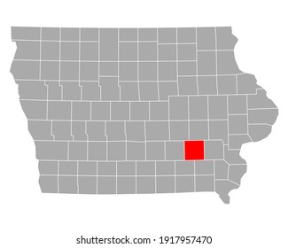 Map of Keokuk in Iowa on white