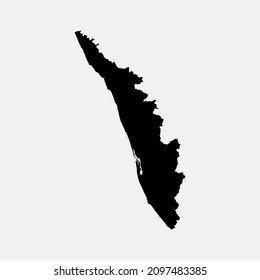 Map of Kerala - India region outline silhouette vector illustration

