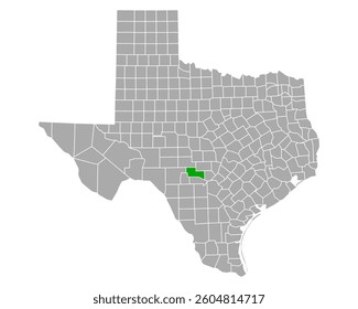 Map of Kerr in Texas on white