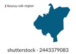 Map of Keuruu sub region, Keuruu sub region Map, Region of Finland, with white bg, Finland map with waving flag. Politics, government, people, national day, full map, flag, area, containment, states, 