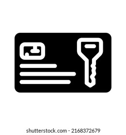 Map Key Glyph Icon Vector. Map Key Sign. Isolated Symbol Illustration