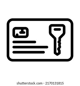 Map Key Line Icon Vector. Map Key Sign. Isolated Contour Symbol Black Illustration