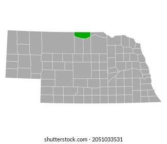 Map of Keya Paha in Nebraska on white