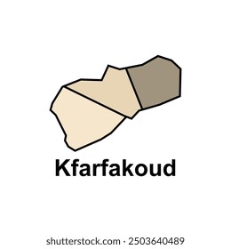 Map of Kfarfakoud vector design template, World Map International vector template with outline graphic sketch style isolated on white background