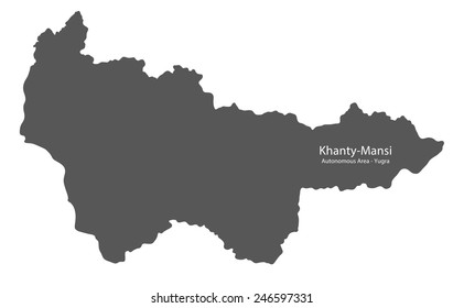 Map of Khanty-Mansi Autonomous Area - Yugra, Russia