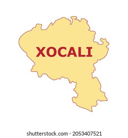 Map of Khojaly - Karabakh - Azerbaijan region Map Graphic Element Illustration Template Design.
