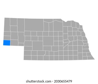 Map of Kimball in Nebraska on white