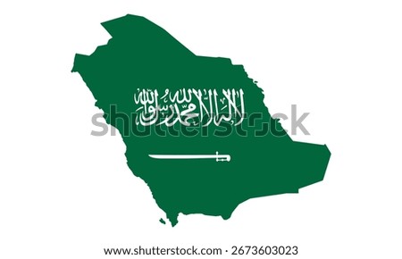 Map of Kingdom of Saudi Arabia. KSA. Vector illustration. Logo, Icon, and Symbol.23rd september