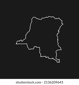 Map of Kinshasa on Black Background