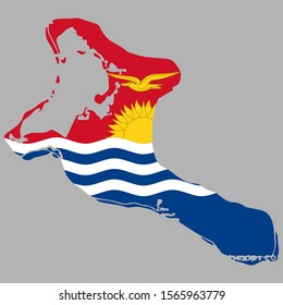 Map Kiribati Flag Vector illustration Eps 10