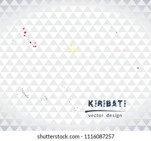 Map of Kiribati with hand drawn sketch pen map inside. Vector illustration
