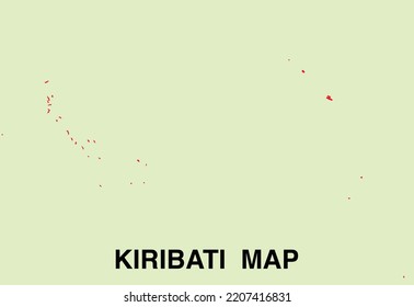 Map of Kiribati  , Map of Kiribati vector design Illustration, Solid  Map of Kiribati,