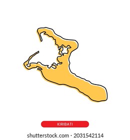 Map of Kiribati vector design template. Simple style with editable stroke.