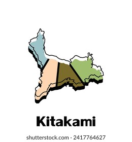 Map of Kitakami City - japan map and infographic of provinces, political maps of japan, region of japan for your company