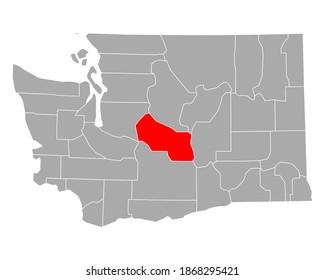 Map of Kittitas in Washington on white