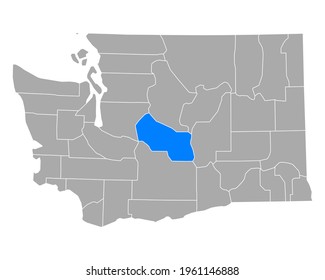 Map of Kittitas in Washington on white