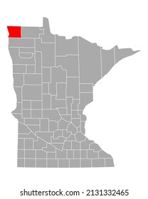 Mapa de Kittson en Minnesota en blanco