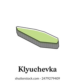 Map of Klyuchevka illustration design template, Map have all province and mark the capital city of Kyrgyzstan, suitable for your company