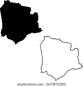 Mapa de Knott County Kentucky USA Silhueta Plana e Design de Contorno