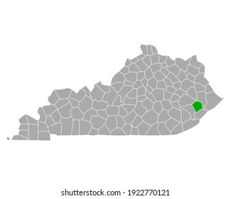 Map of Knott in Kentucky on white