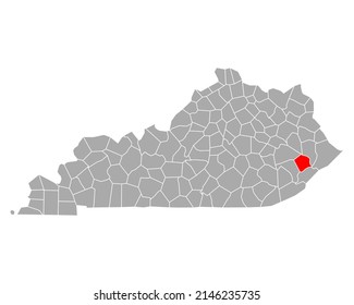 Map Of Knott In Kentucky On White