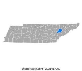 Map of Knox in Tennessee on white