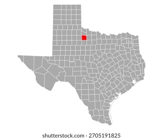 Map of Knox in Texas on white