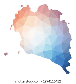 Mapa de Ko Pha Ngan. Baja ilustración policial de la isla. Diseño geométrico con rayas. Tecnología, Internet, concepto de red. Ilustración vectorial.