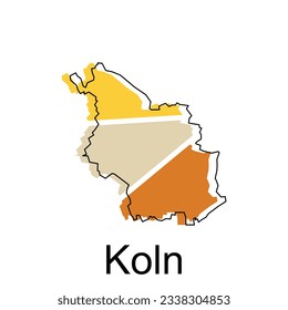 Map of Koln modern outline, map of German country colorful vector Design Template