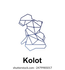 Karte von Kolot Illustration Design Vorlage, Karte haben alle Provinz und markieren Sie die Hauptstadt von Kirgisistan, geeignet für Ihr Unternehmen