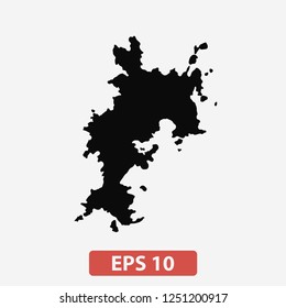 Map of Komodo Island (Indonesia). Vector