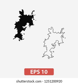 Map of Komodo Island (Indonesia). Vector