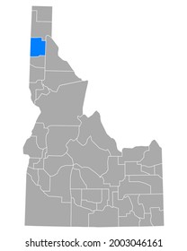 Map of Kootenai in Idaho on white