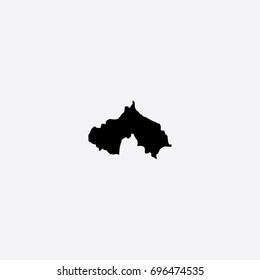 Map of Koprivnica-Krizevci County - Croatia Vector Illustration Silhouette Design