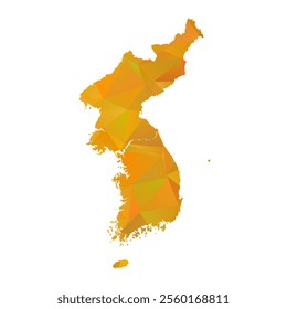 Map of Korea - Gold Polygonal Design For Your. Vector illustration eps 10.