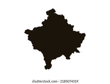 map of kosovo. detailed black isolated on white background. vector