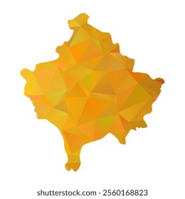 Map of Kosovo - Gold Polygonal Design For Your. Vector illustration eps 10.