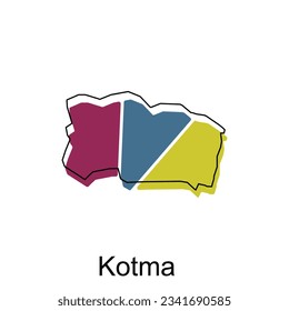 Karte von Kotma City Modern Simple Geometric, Vektordesign-Vorlage