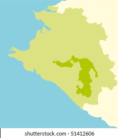 Map of Krasnodar Region and Adygeia without names