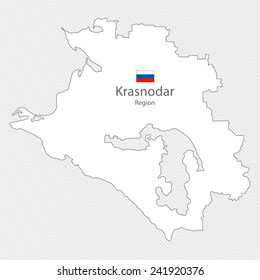 Map of Krasnodar Region, Russia