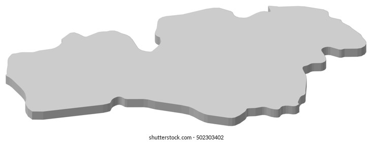 Map - Kronoberg County (Sweden) - 3D-Illustration