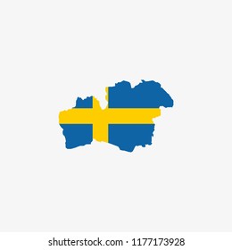 Map of Kronoberg - Sweden Vector Illustration
