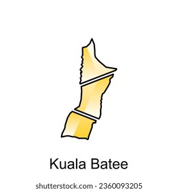 Karte von Kuala Batee City Logo Design Konzept Illustration Idee Stil flachen Vektordesign Vorlage. einzeln auf weißem Hintergrund